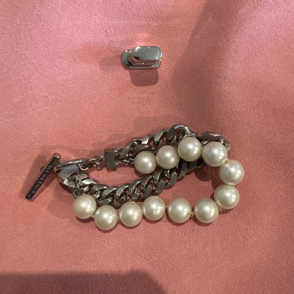 Givenchy Silver and Pearl Bracelet